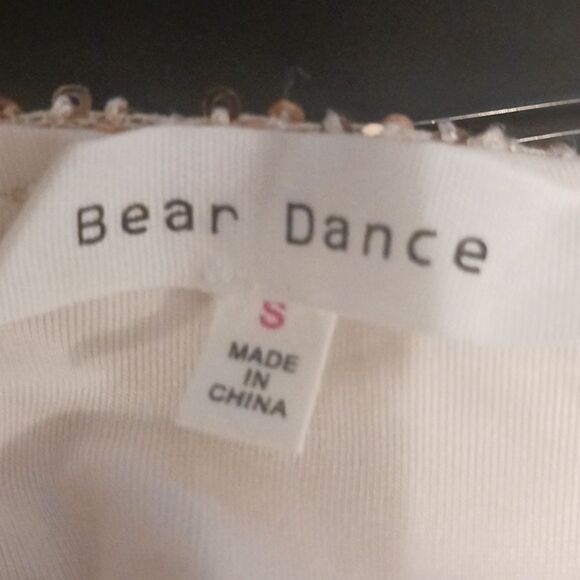 BEAR DANCE Rose Gold/ peach sequin cut out mini dress size small - Picture 8 of 11